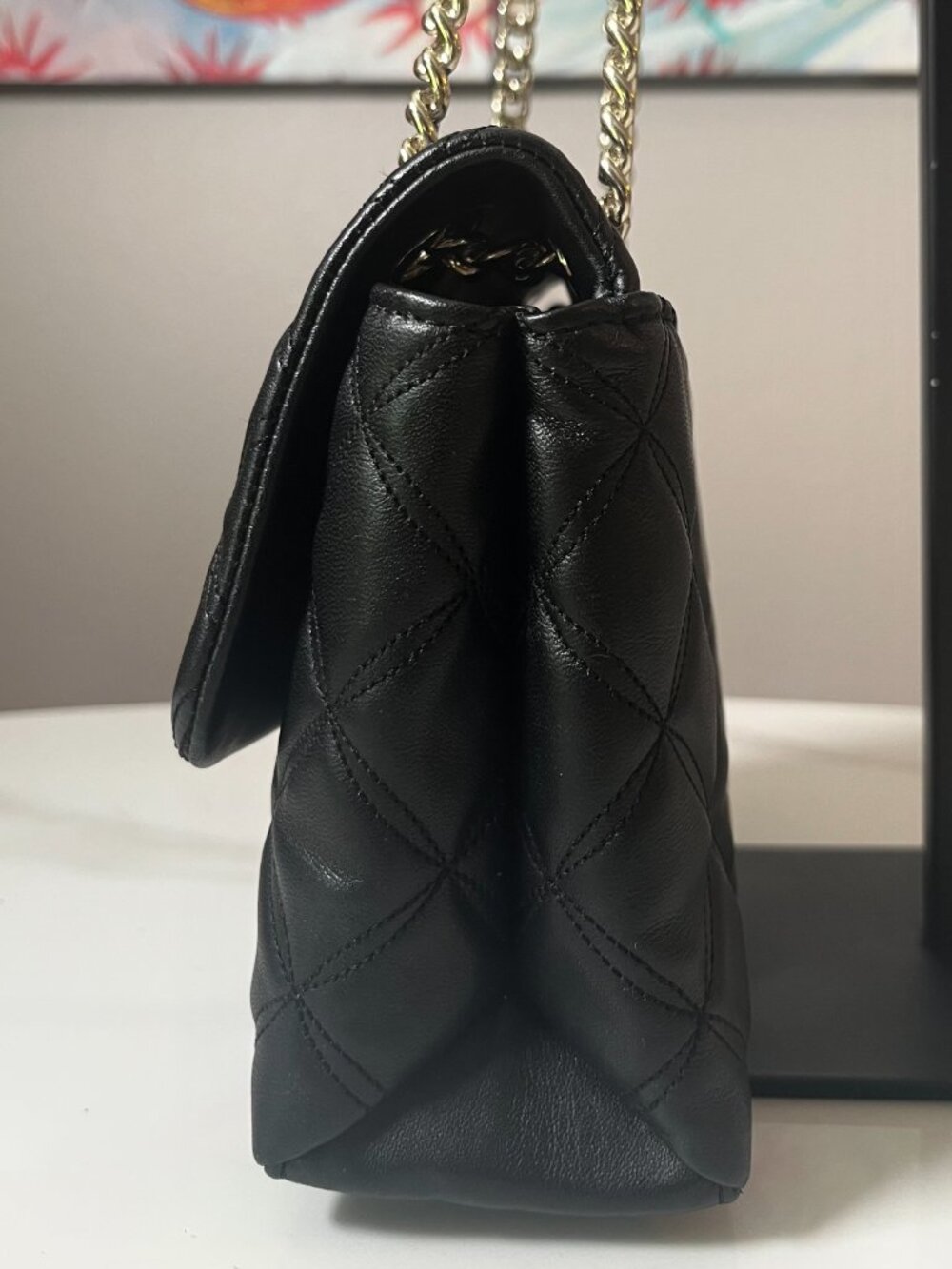 Kate Spade Natalia Medium Black Quilted Leather Flap Shoulder Bag COA - Picture 7 of 16